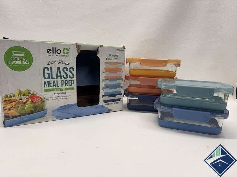 Ello Glass Meal Prep 10pc Set 9864   - Like New