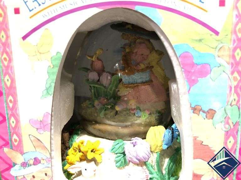 Easter Bunny Water Globe Music Box