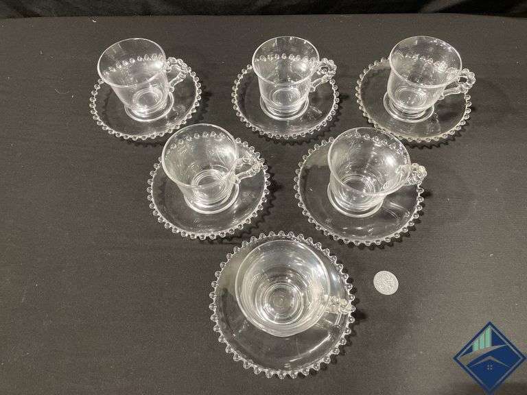 Vintage Imperial Glass Candlewick Cups and Saucers