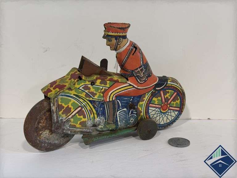 Marx Wind Up Tin Toy Motorcycle