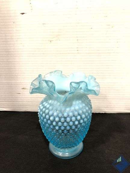 6” Blue Ombré Hobnail Vase