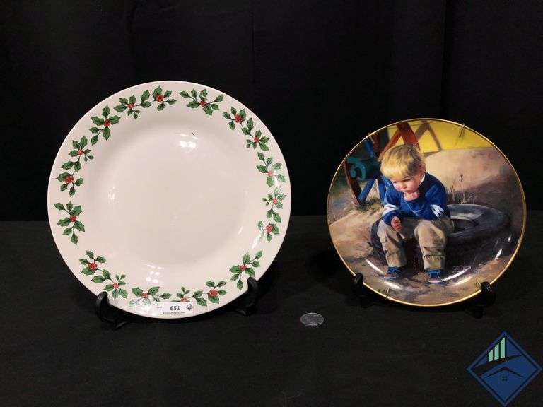 Vintage Glass Christmas Plates