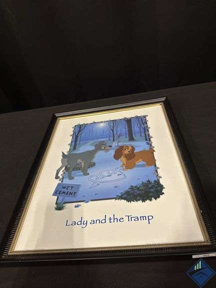 Lady and the Tramp “Paw Prints in Wet Cement“ Framed Poster