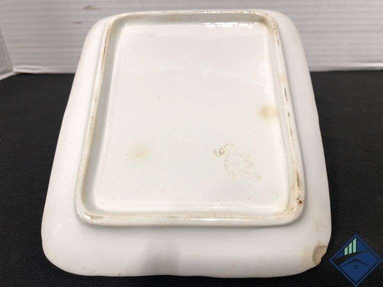 Antique Floral Butter Dish