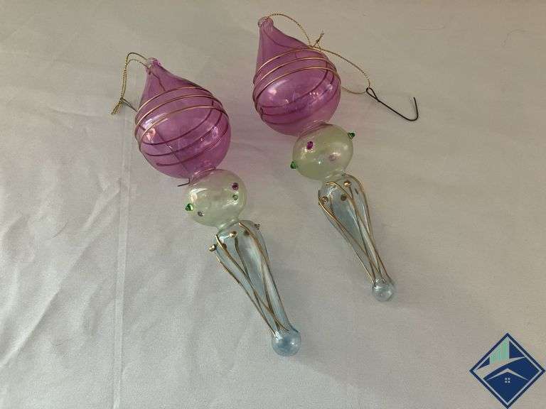 Vintage Hand Blown Art Glass Christmas Ornaments