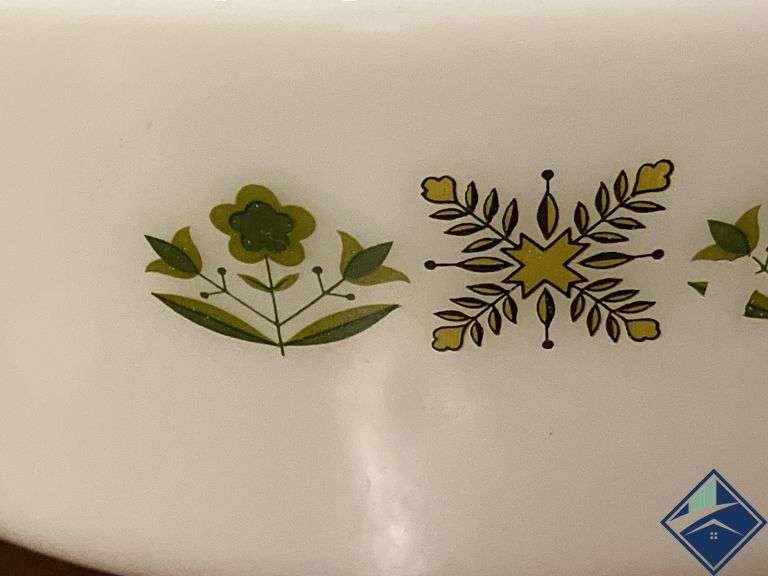 Vintage Fire King Meadow Green 3qt Casserole Dish