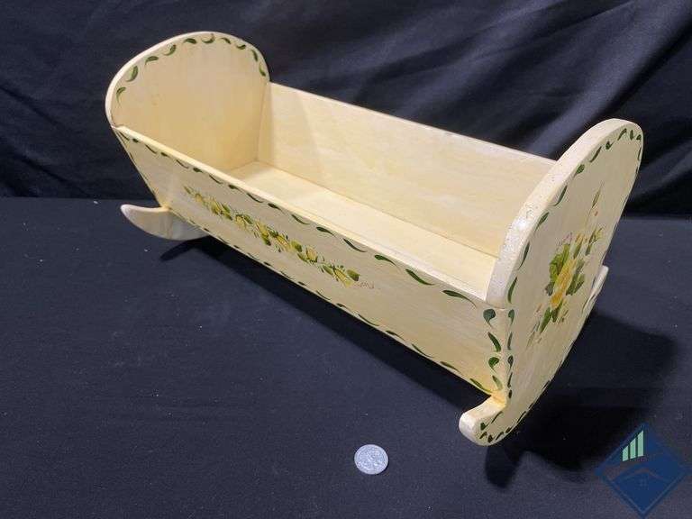Wooden Rocking Doll Crib and Wooden Home Decor