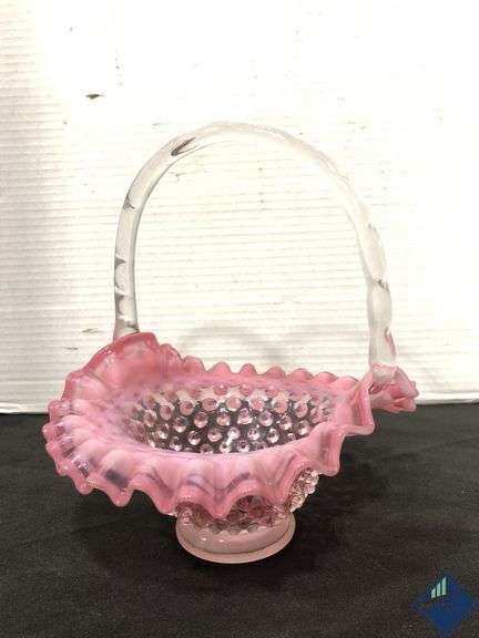 8” Pink Ombré Hobnail Basket