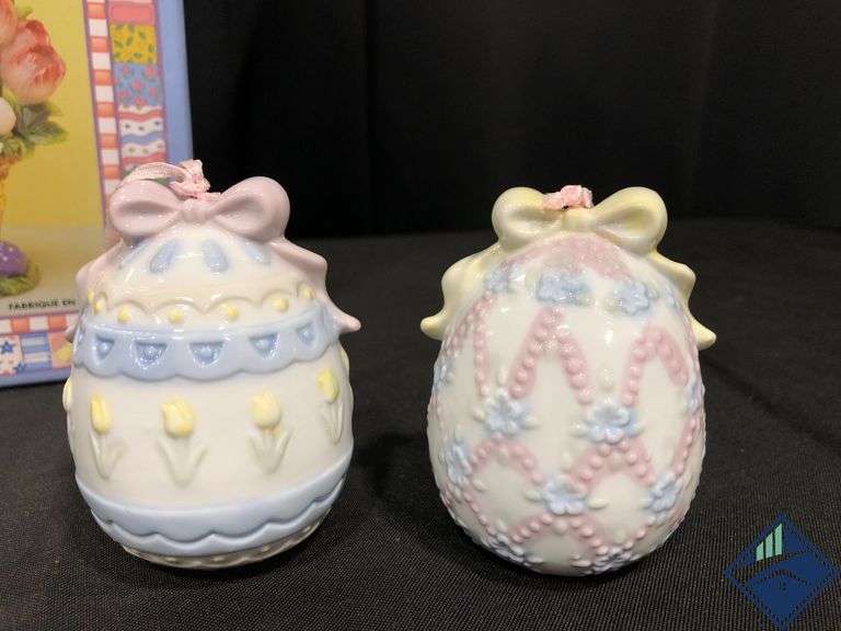 Easter Porcelain Decorative Box, Ornaments & Bunny Bag