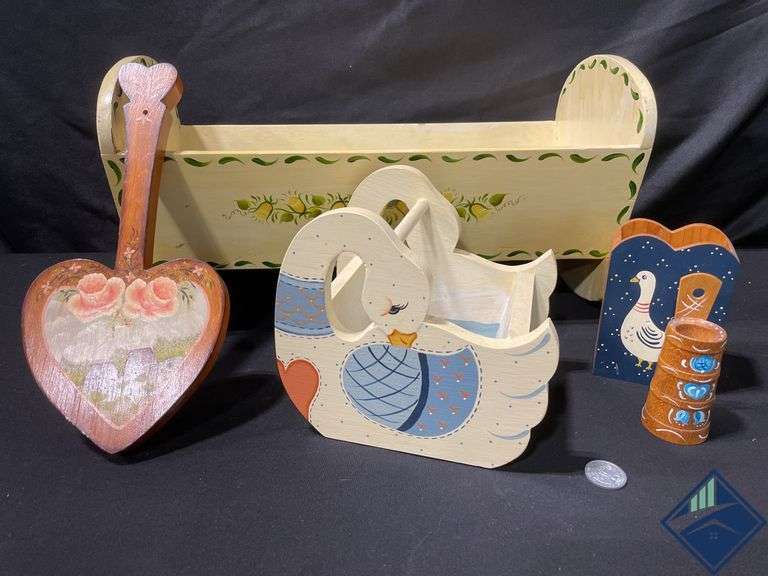 Wooden Rocking Doll Crib and Wooden Home Decor