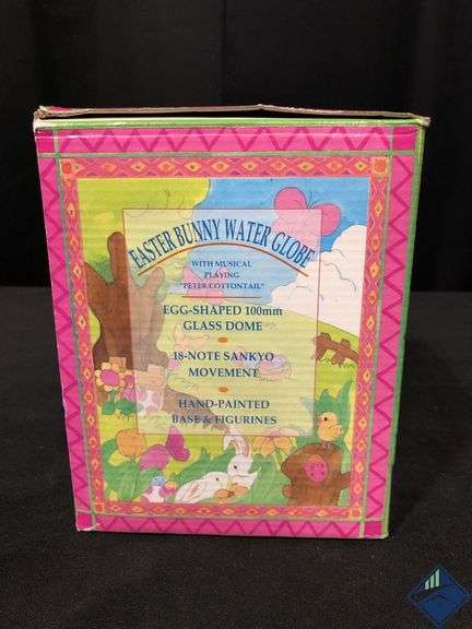 Easter Bunny Water Globe Music Box