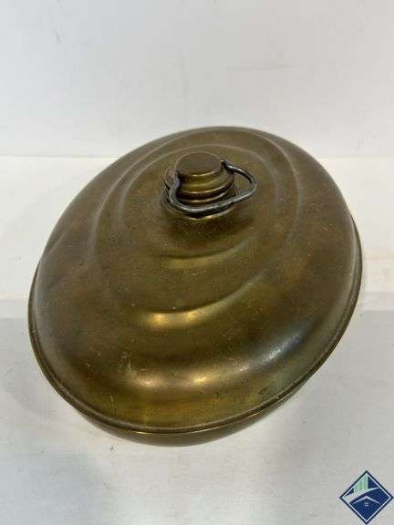 Antique Brass Bed Warmer Dish