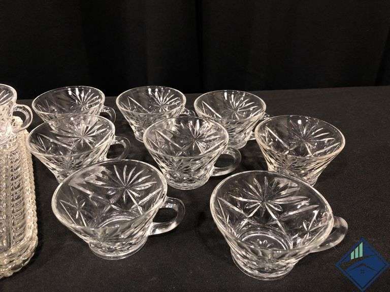 Anchor Hocking Starburst Luncheon Plate & Cup Set
