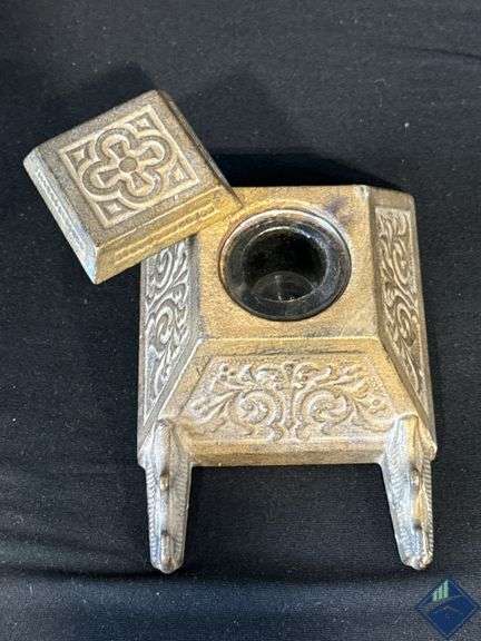 Antique Brass Decorative Inkwells