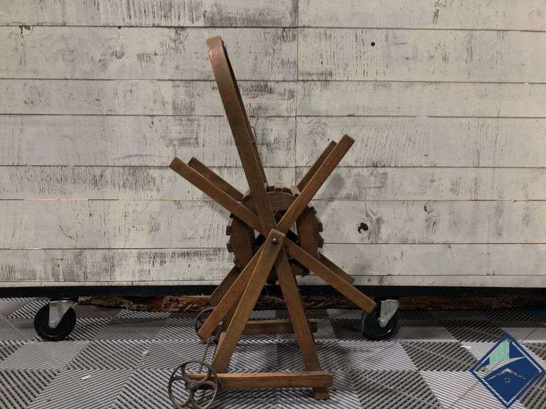 Antique Oak Hose Reel