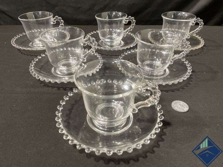 Vintage Imperial Glass Candlewick Cups and Saucers