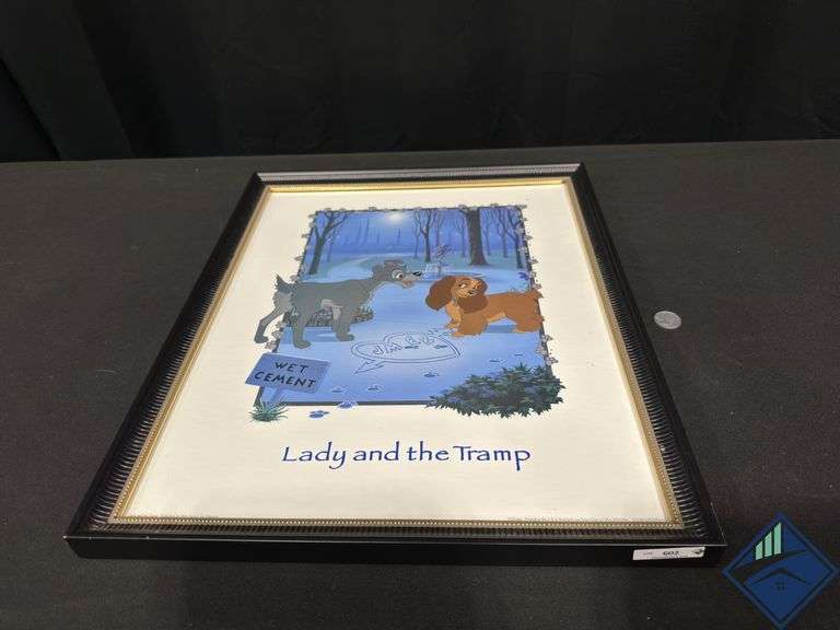 Lady and the Tramp “Paw Prints in Wet Cement“ Framed Poster