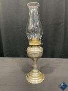 19” Antique Metal Oil Lamp