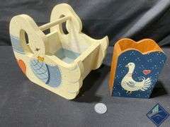 Wooden Rocking Doll Crib and Wooden Home Decor