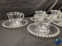 Vintage Imperial Glass Candlewick Cups and Saucers