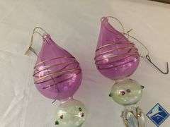 Vintage Hand Blown Art Glass Christmas Ornaments