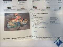 Marx Wind Up Tin Toy Motorcycle