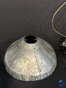 Antique Tin Hat Hanging Hurricane Lamp