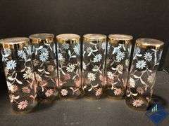 Vintage Hand Painted Tall Tumblers