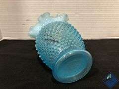 6” Blue Ombré Hobnail Vase