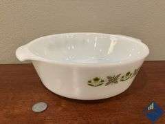 Vintage Fire King Meadow Green 3qt Casserole Dish