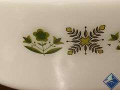 Vintage Fire King Meadow Green 3qt Casserole Dish