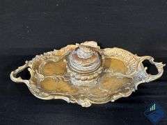 Antique Brass Decorative Inkwells