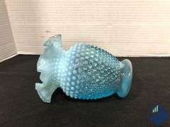 6” Blue Ombré Hobnail Vase