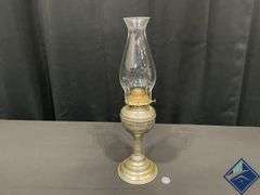 19” Antique Metal Oil Lamp