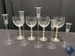 Glass Candlesticks & Wine Glasses