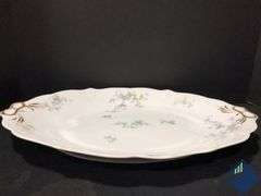 2 Large China Platters and 8” Vase