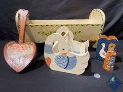 Wooden Rocking Doll Crib and Wooden Home Decor