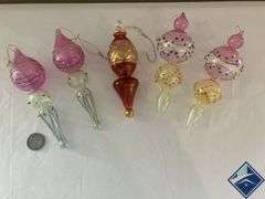 Vintage Hand Blown Art Glass Christmas Ornaments
