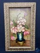 Signed Marie Wood Magnolia Filled Vase Painting