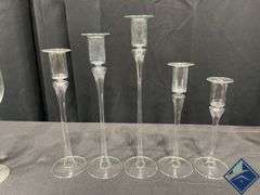 Glass Candlesticks & Wine Glasses