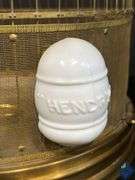 13” Brass Birdcage with Milk Glass Feeders