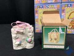 Easter Porcelain Decorative Box, Ornaments & Bunny Bag