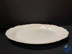 2 Large China Platters and 8” Vase