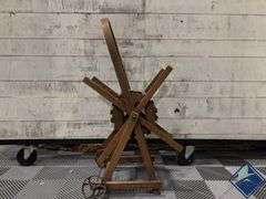 Antique Oak Hose Reel