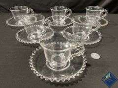 Vintage Imperial Glass Candlewick Cups and Saucers