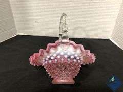 8” Pink Ombré Hobnail Basket