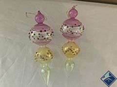 Vintage Hand Blown Art Glass Christmas Ornaments