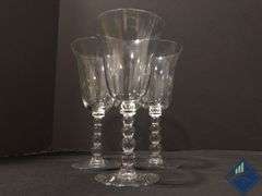 Vintage Imperial Glass Candlewick Water Goblet Set with Platter