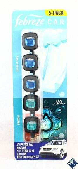 5ct Febreze Car Vent Clips Air Freshener 10ml New Sealed Free Domestic Shipping