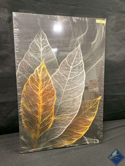 Leaf Print On Black Canvas  *NEW*